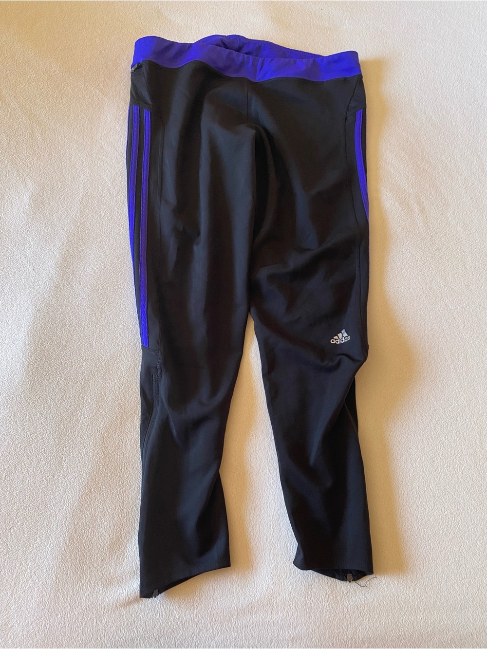 Adidas Black & Royal Blue Athletic Leggings